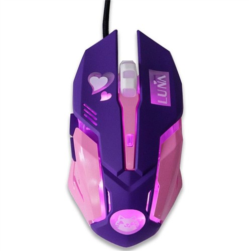 LED 2400 DPI Optical Mice Pink Gaming Mouse Mute Mouse Wired Mouse Silent Mouse - Picture 13 of 14