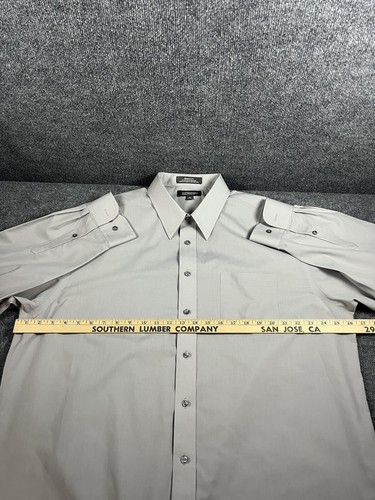 Croft and Barrow Shirt Gray Long Sleeve Wrinkle Resistant Men's 18 34/35 Nice - Picture 4 of 6