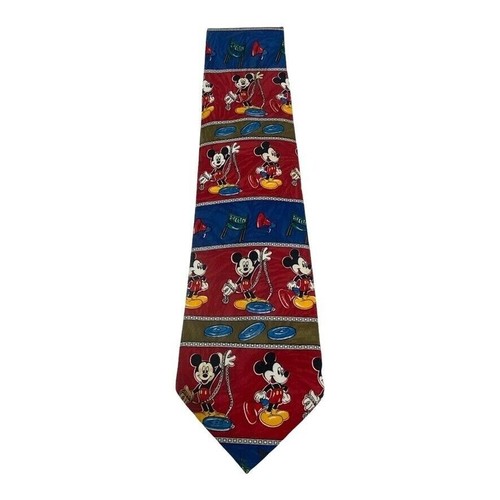 Disney Mickey Unlimited Mens Necktie 3.5" Red Blue - Picture 5 of 5