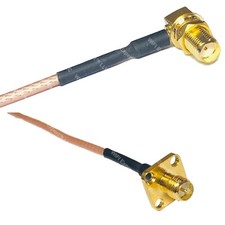 RG316 SMA FEMALE ANGLE to RP-SMA Female Flange RF Cable Rapid-SHIP LOT