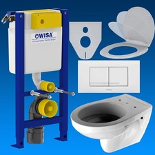 Komplett Set Vorwandelement 83 cm WISA Wand Tiefspül WC  WC-Sitz Absenkautomatik