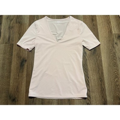 Express Fitted Tee Womens XS Pink Adult V-Neck Short Sleeve Stretch Excellent