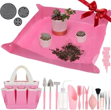 44 Pcs Succulent Tool Set - 30.7In Indoor Plant Repotting Mat and 19 Pcs Mini Ga