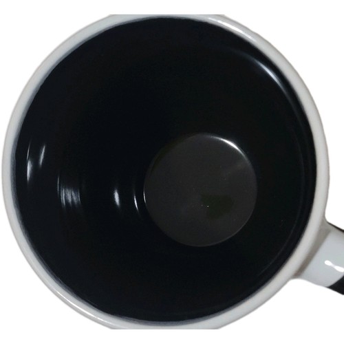 Coffee Mug Cup White Black Handle 4.5" H x 3" W Modern Chic NWOT - Picture 2 of 3