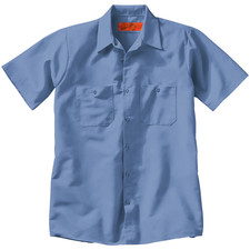 Red Kap Short Slv 2 Pocket Uniform Poly Cotton Work Shirt MEDIUM BLUE SP24MB IR