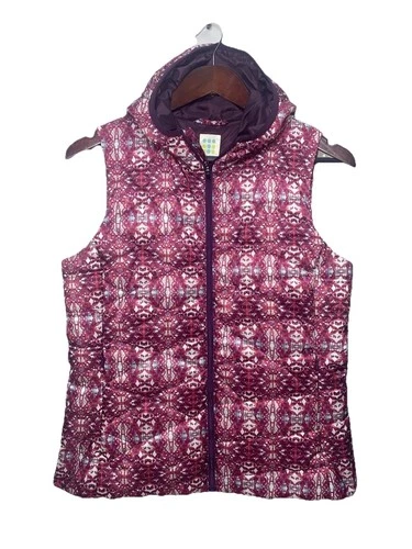 Title Nine Puffer Vest Women's M Nylon Lightweight Hooded Pockets Athleisure
