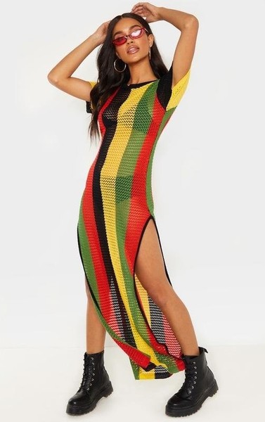 Women PrettyLittleThing Dress Multicolor Knit 36