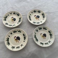 Vintage Rooster Japanese Child 4 piece Majolica Made in Japan Tea Set Plates