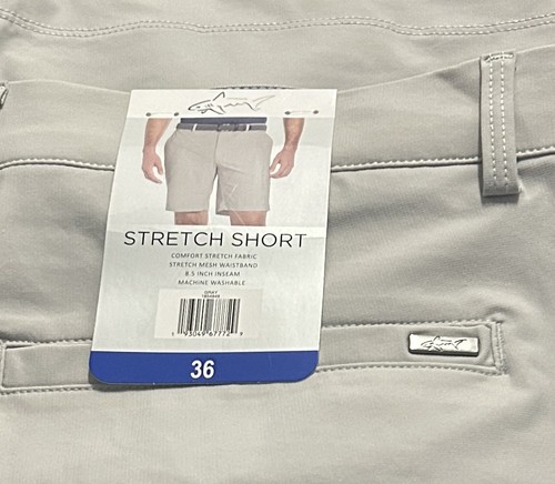 Greg Norman Men’s Stretch Golf Shorts, Gray, Size 36, Comfort Waist 8.5” Inseam. - Picture 4 of 4