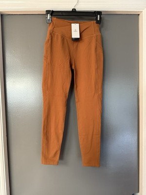 BALEAF Girls Fleece Lined Leggings Crossover Yoga Pants W/pockets Caramel Medium