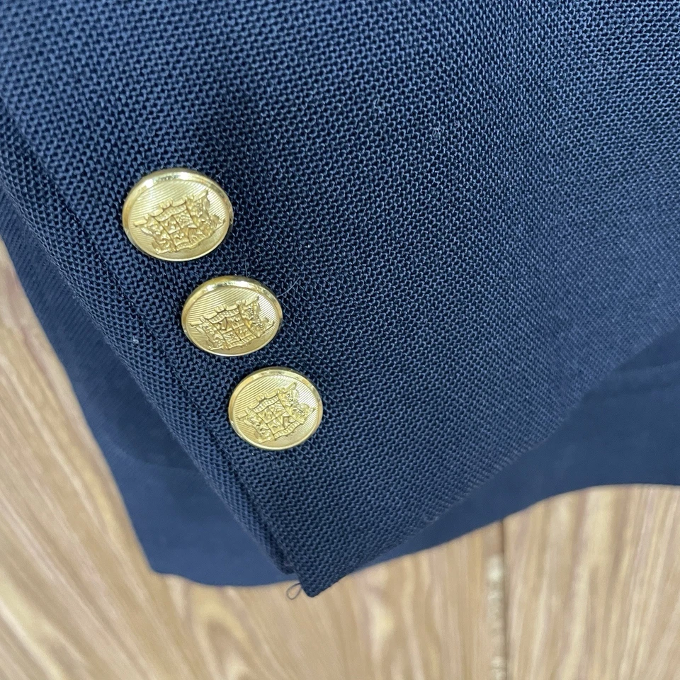 Chaqueta Blazer Palm Beach Para Hombre 48L Azul Marino Sólido Lúpulo Botones Dorados Hecha en EE. UU. Foto 4 de 4