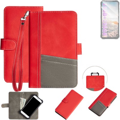 WALLETCASE HANDYTASCHE FÜR iiiF150 Air1 Ultra ROT, GRAU SCHUTZ HÜLLE BOOK FLIP