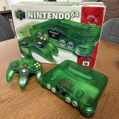 Nintendo 64 Funtastic Jungle Green System Console Complete CIB W/Expansion Pak