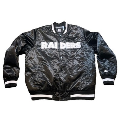 STARTER RAIDERS スタジャン USA製 Medium STARTER RAIDERS BLACK FILL SATIN JACKET 2.0