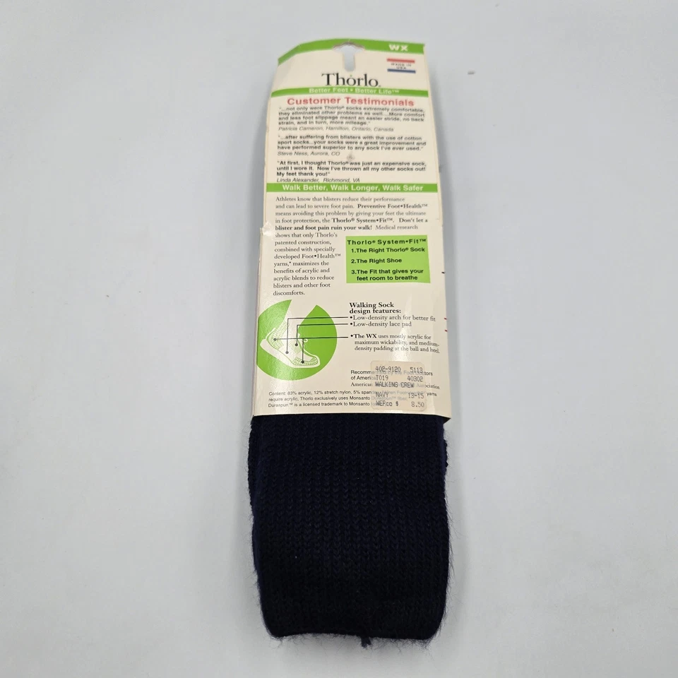 De colección Thorlos Walking Crew Wx-15 Hombres 13-15 Azul Marino Foto 4 de 4