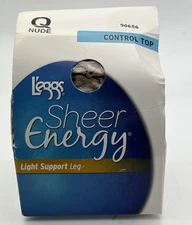 Leggs Sheer Energy Pantyhose Light Support Leg Q Nude 90656