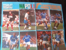 NAPOLI CALCIO VINTAGE '80 POSTER EROI 1° SCUDETTO MARADONA. GUERIN SPORTIVO