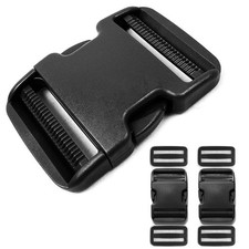 Side Release Buckle for 2'' 2 inch Strap, Black 2 Inch 2 Pack