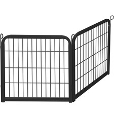 Heavy Duty Black Iron Dog Playpen Exercise Pen with Door 24 Inch Height 2 Panels