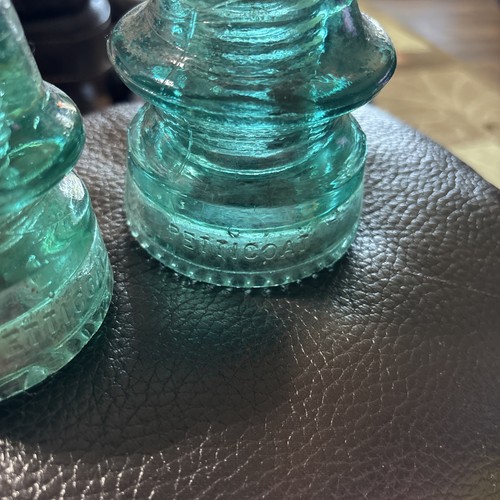 VINTAGE Hemingray & Petticoat Green Glass Insulator (Lot of 3) Made In USA - Picture 3 of 16