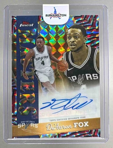 De'Aaron Fox 2025 Topps Finest Red Black Geometric Refractor Masters Auto /10