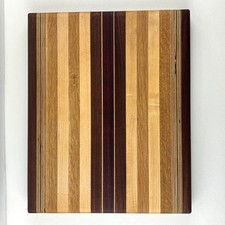 Wooden Cutting Board Serving Charcuterie Artisan Handmade Inlay Woodwork 12x15