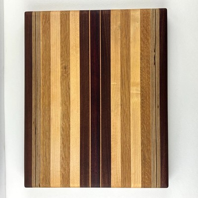 Wooden Cutting Board Serving Charcuterie Artisan Handmade Inlay Woodwork ~12x15 