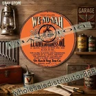We No Nah Leather Harness Oil Garage Tin Sign 12in gas-station Americana