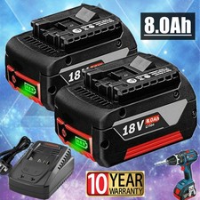 BAT609 8.0Ah 5Ah Replace for Bosch 18V Battery Li-ion BAT609G BAT618 or Charger