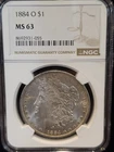 1884-O New Orleans Morgan Silver Dollar NGC MS 63 W/ Toning 🔥