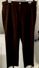 NWOT SZ 2 CHICO'S BROWN RAYON NYLON SPANDEX CAPRI STRETCH PANTS JY02-6
