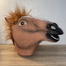 Brown Horse Head Mask Latex Animal Mask for Halloween Cosplay Costume