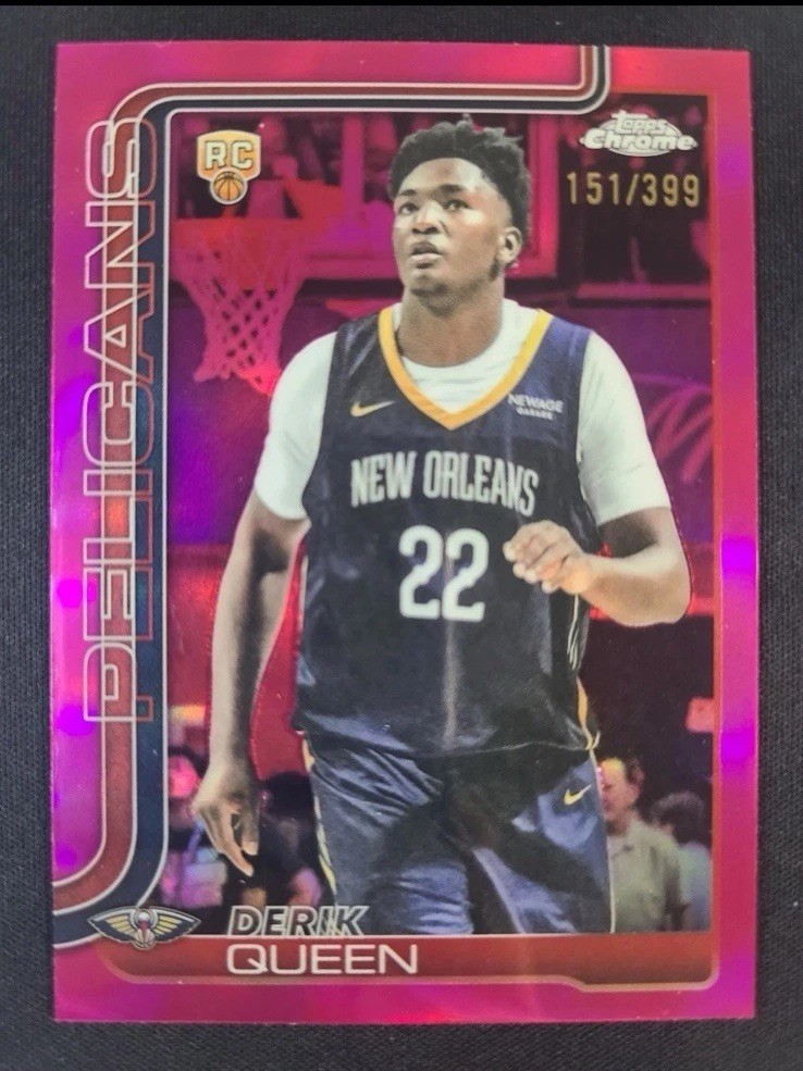 Derik Queen RC Rookie 2025-26 Topps Chrome #263 MAGENTA Refractor /399 Pelicans