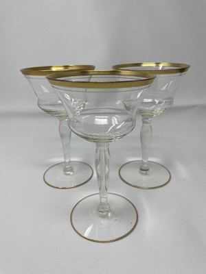 (3) Lenox Gold Trim Wine Glasses, 6 1/4'', Vintage Timeless Luxury 