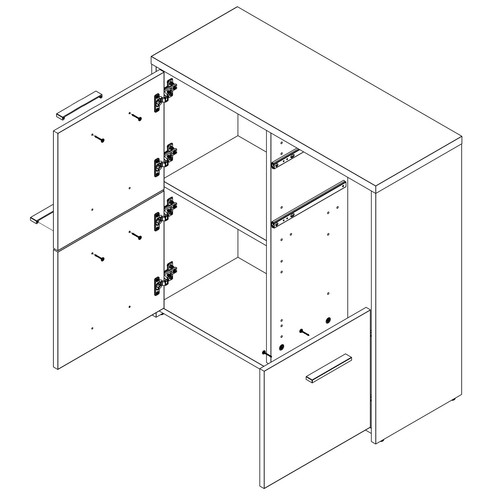 Kommode - Sonoma Eiche-weiß - 77 cm breit Sideboard Anrichte Beistellschrank - Bild 5 von 5
