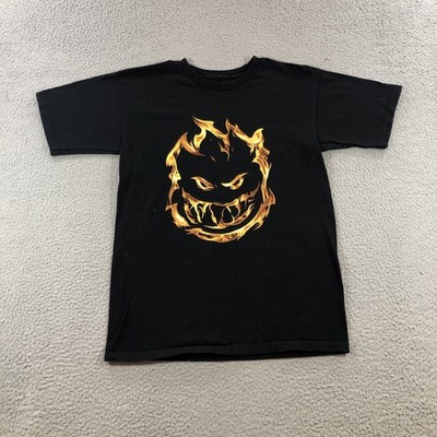 spitfire t shirt Men s S Black Logo Flames 