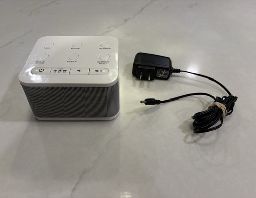 White Noise Machine w/ Timer, Rain Brook Thunder Ocean Summer Night, White/Gray