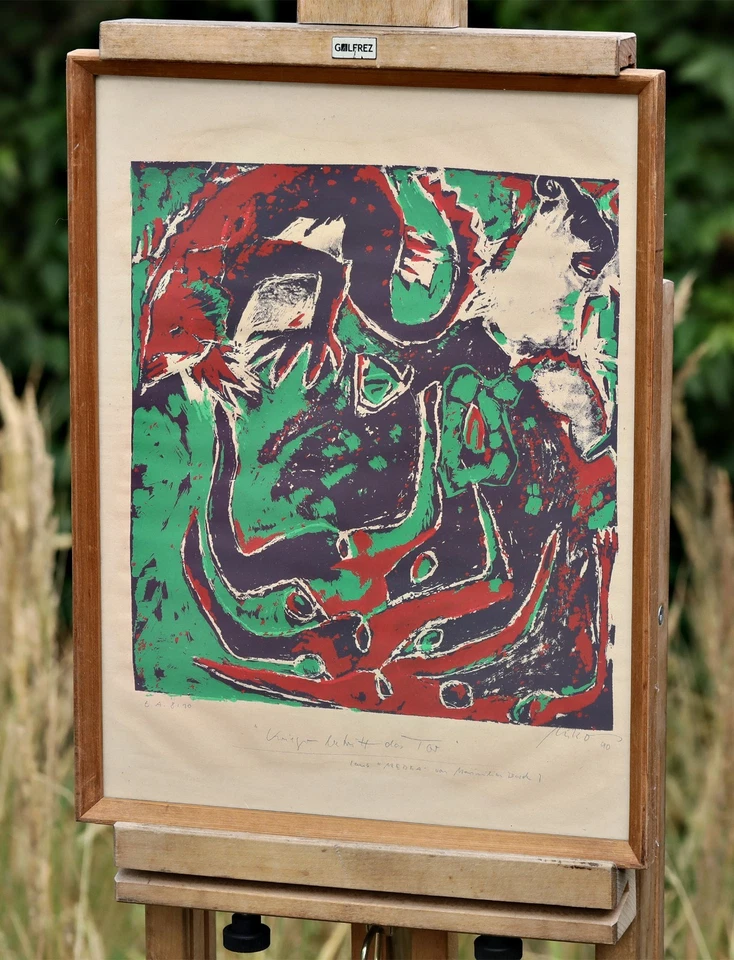 Sérigraphie Sur Papier, Signée, Original, Encadrée, Lithographie, Art Abstrait - Photo 1/4