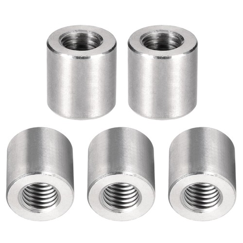 M12x20mm(DxL) Coupling Connector Nut Threaded Sleeve Rod 5Pcs Good for Furniture
