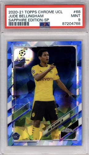 2020-21 Topps Chrome Sapphire UCC Jude Bellingham Rookie SP Variation #68 PSA 9