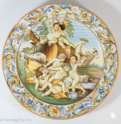 Beautiful Vintage Italian Plate Painted Classical Art Signed Fara F. Petri 12.75