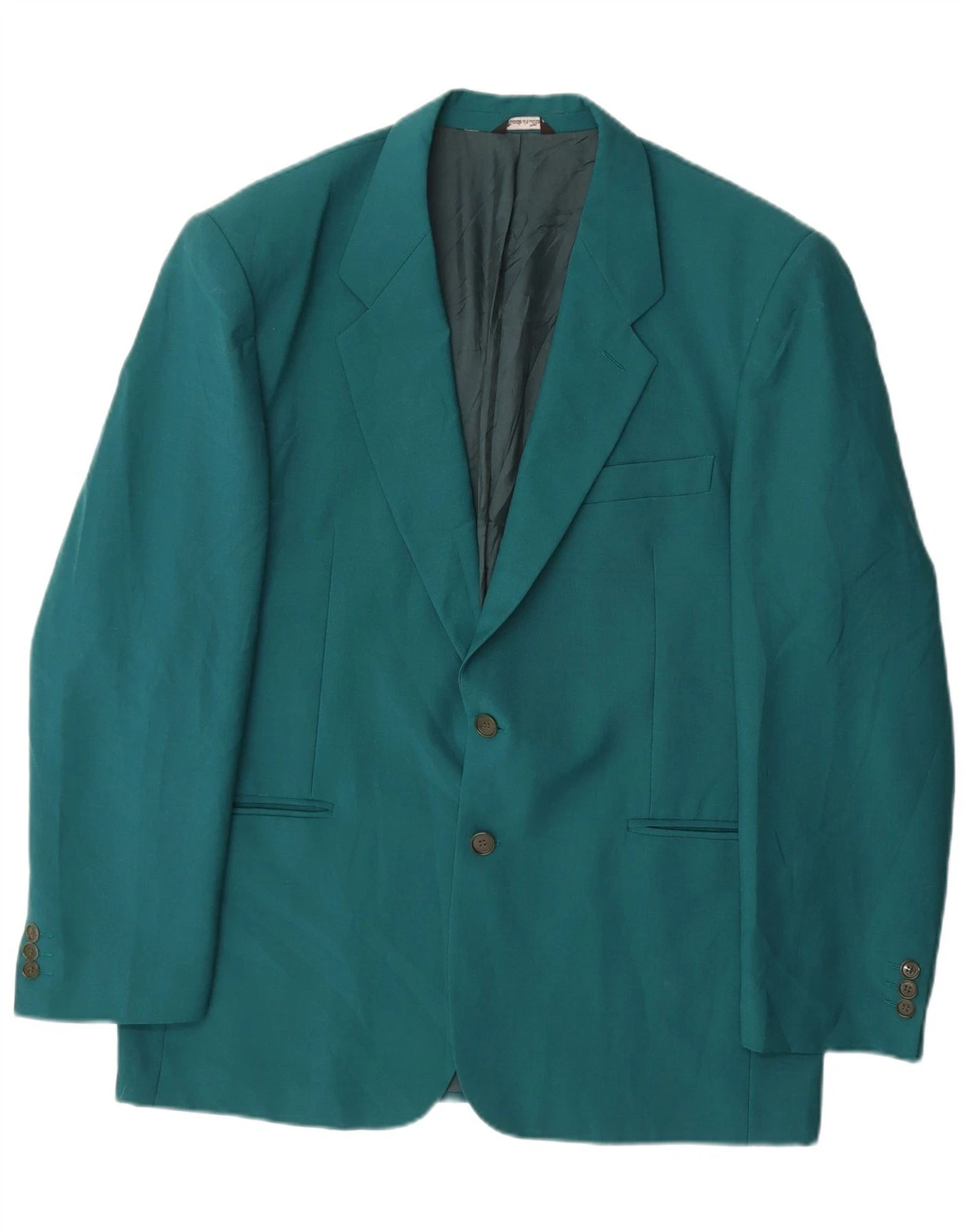 Vintage Mens 2 Button Blazer Jacket IT 54 2XL Blue Wool OB06