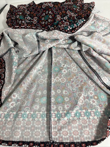 Abito casual elasticizzato senza maniche floreale bordeaux verde acqua Liz Claiborne taglia 16 nuovo con etichette - Foto 13 di 15