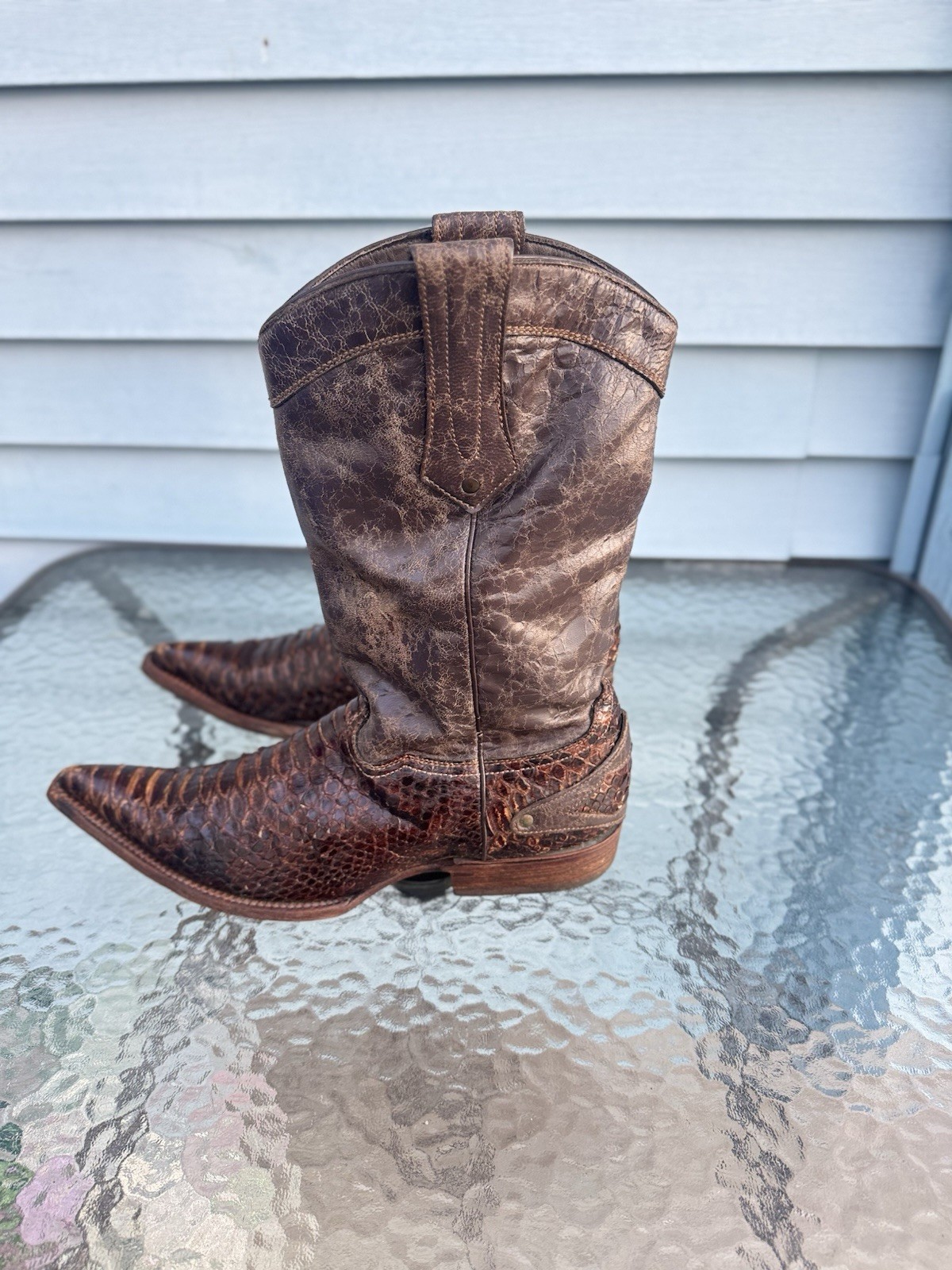 CUADRA PYTHON Brown Snakeskin Leather Western Cow… - image 3
