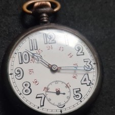 Vintage gun metal gents military style Artox Pocket Watch W/O c1920 ref4332