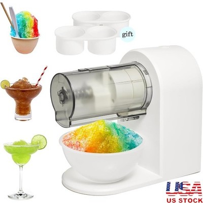 Portable Ice Shaver Machine Rechargeable W/ Ice Mold Snow Cones Slushies New