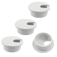 4 Pcs 1-3/8 Inch White Desk Grommet, Plastic Cable Hole Cover Desk Wire Cord Org