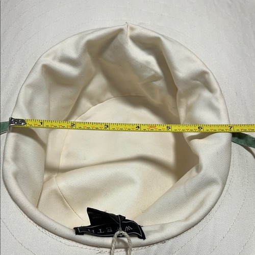 Sombrero de sol Wyeth Portofino a rayas verde y blanco con lazos floppy de gran tamaño - Imagen 6 de 8