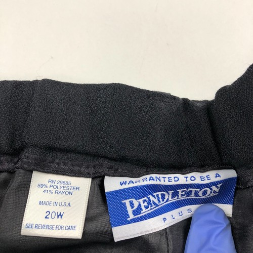 Pendleton Vtg NEW Plus 20W (Fit 36W 30L) Pull On Polyester High Rise Pants Blue - Picture 8 of 11