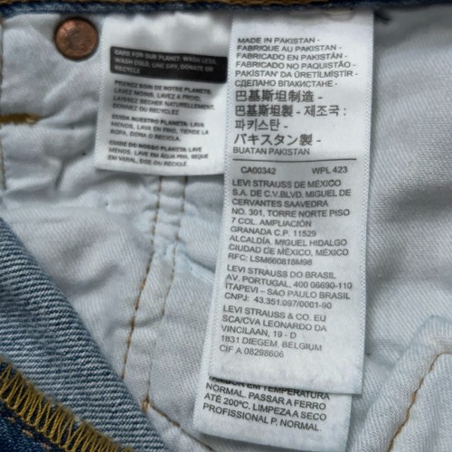 Levi's Denim Jeans Mens 34x32 501 Original Straight Leg Button Fly Blue NWT - Picture 7 of 8